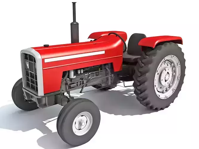 Classic Red Tractor 3D model