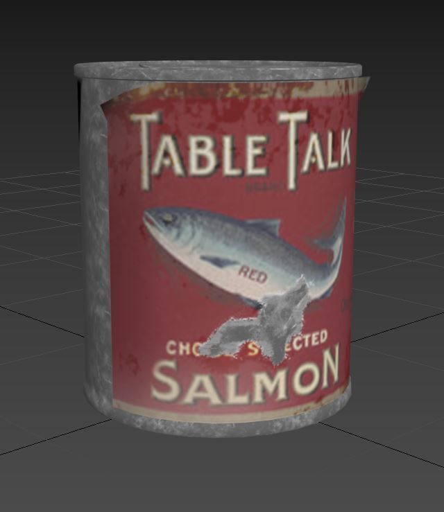 Tin Can Low-poly 3D model_1