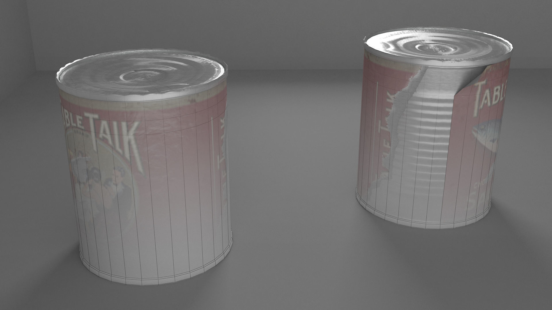 Tin Can Low-poly 3D model_5