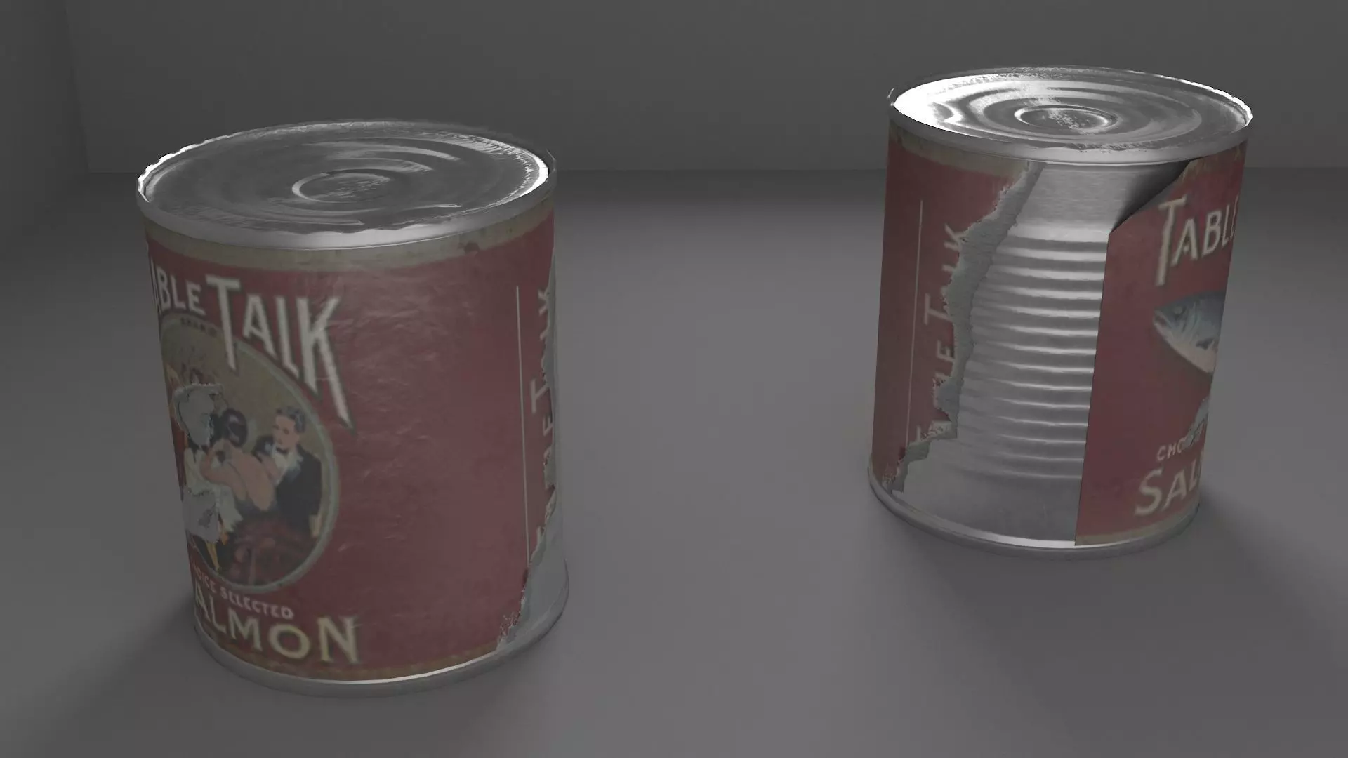 Tin Can Low-poly 3D model_0