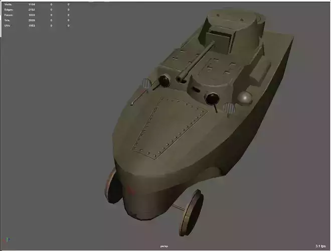Armored train BAD-2 Low-poly 3D model