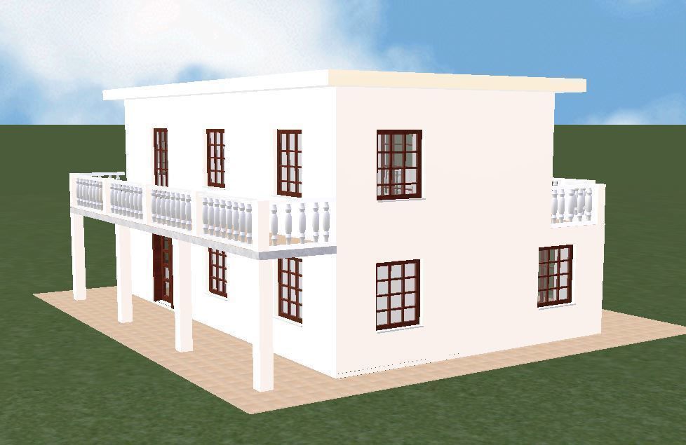 House 02  3D print model_3