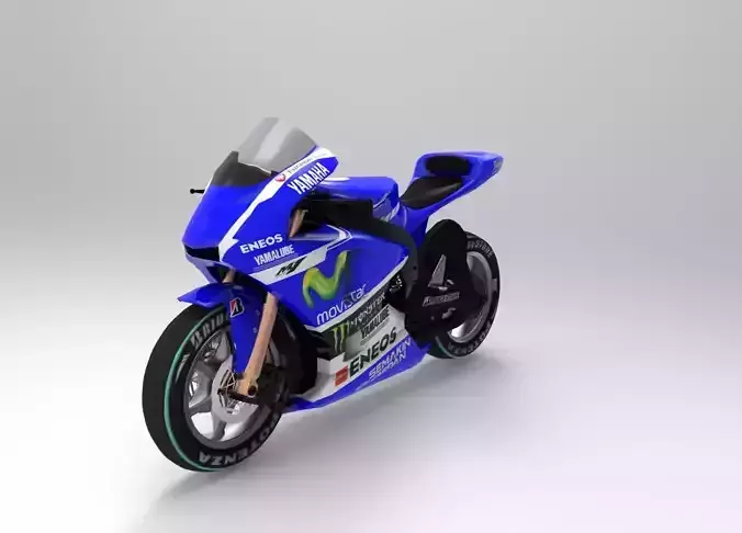yamaha m1 bike Low-poly 3D model