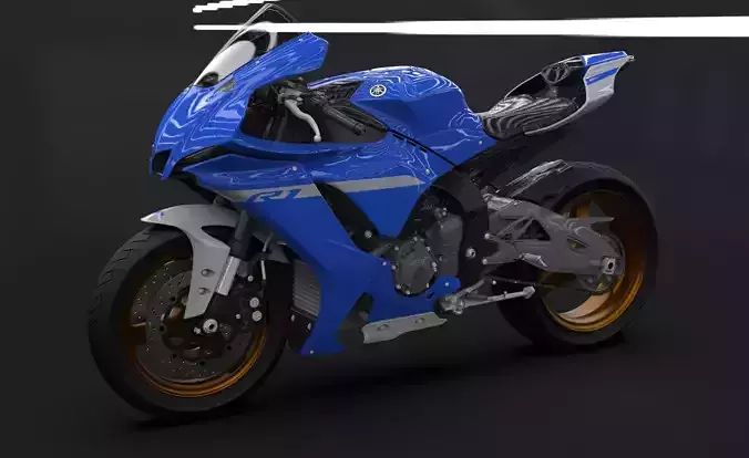 yamaha m1 bike Low-poly 3D model