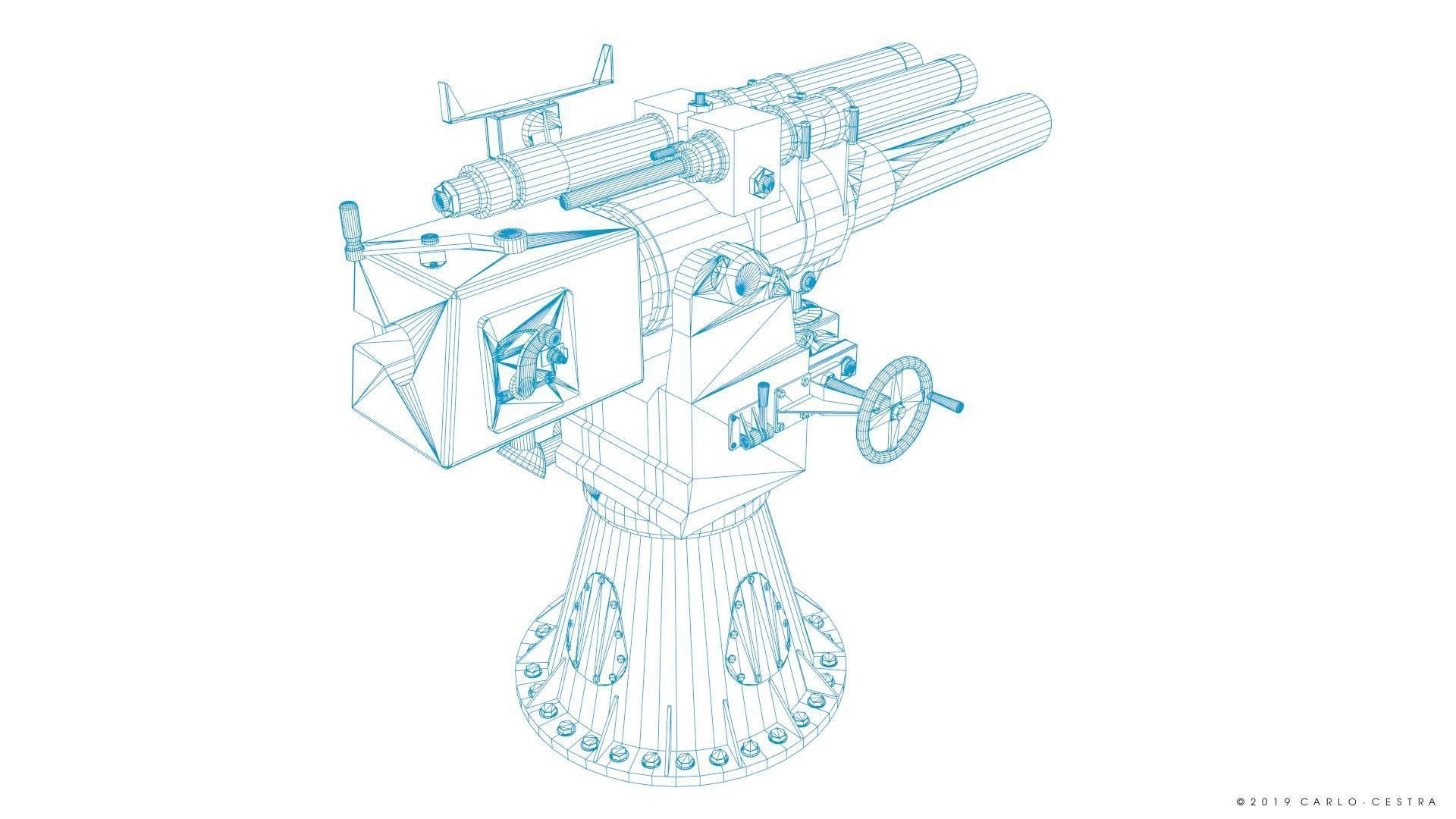 Howitzer 120-15 OTO 1933 Low-poly 3D model_32
