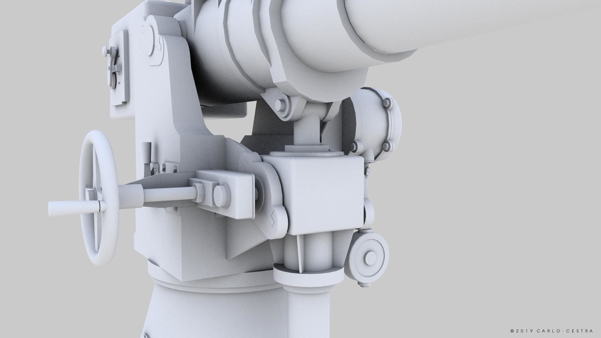 Howitzer 120-15 OTO 1933 Low-poly 3D model_21