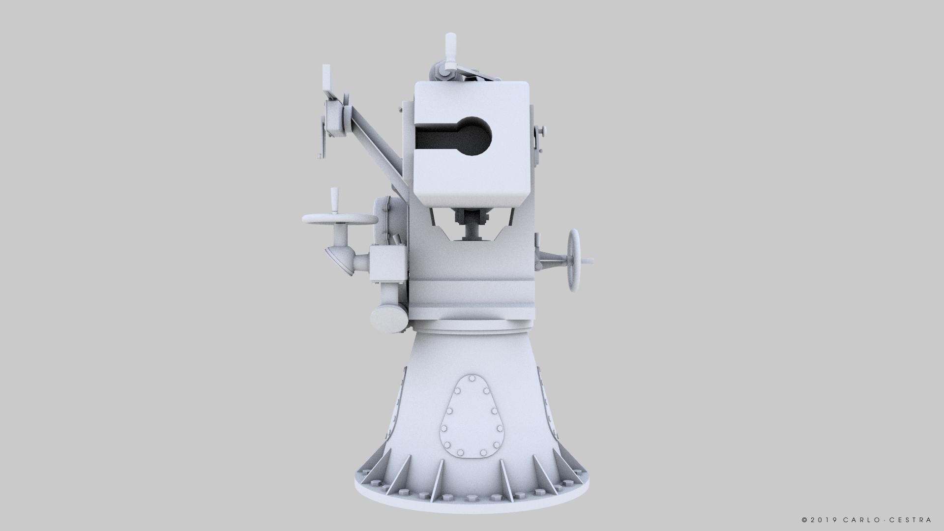 Howitzer 120-15 OTO 1933 Low-poly 3D model_27