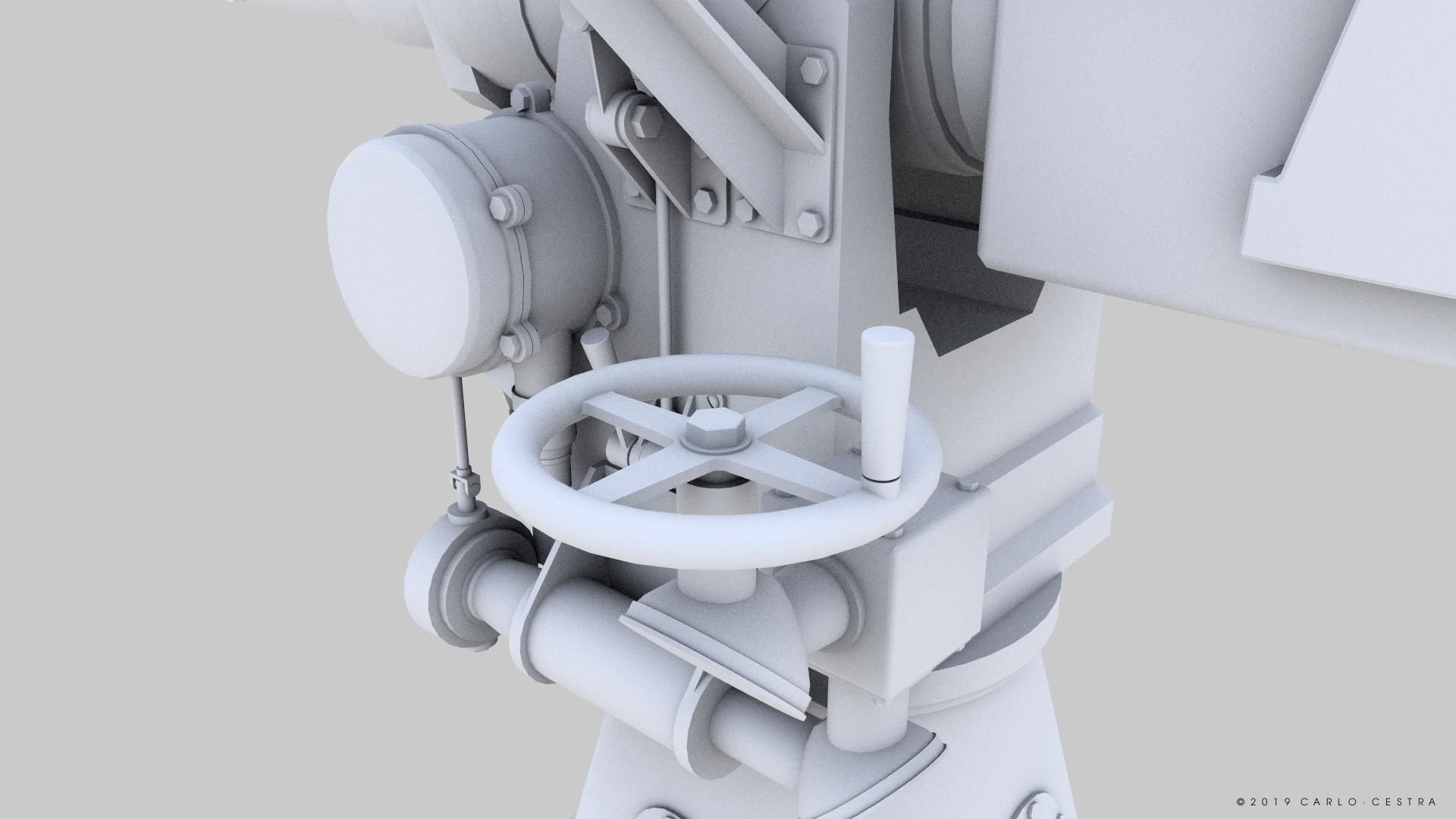 Howitzer 120-15 OTO 1933 Low-poly 3D model_22