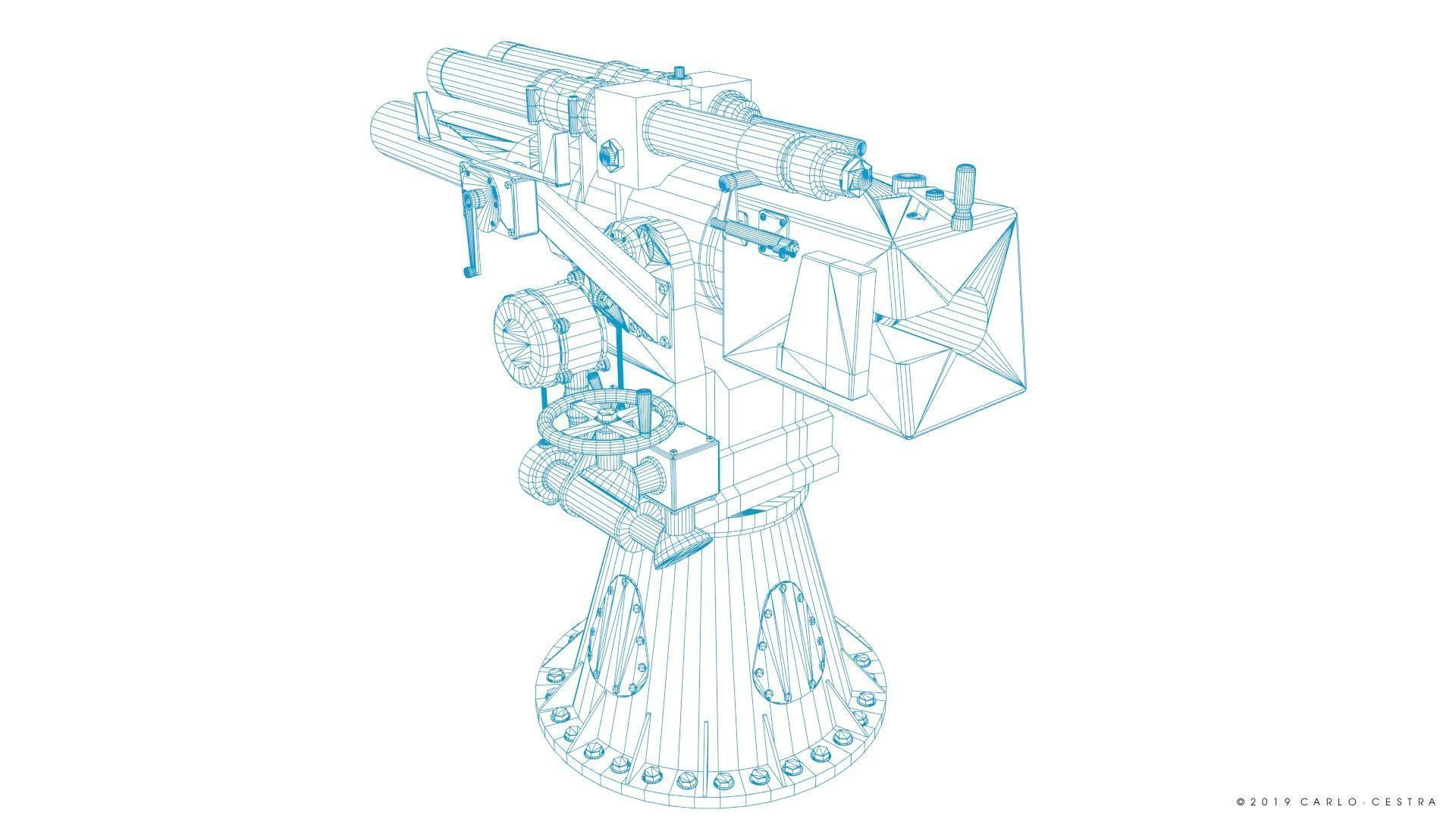 Howitzer 120-15 OTO 1933 Low-poly 3D model_33