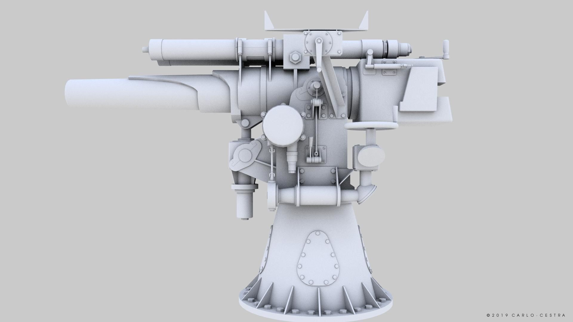 Howitzer 120-15 OTO 1933 Low-poly 3D model_26