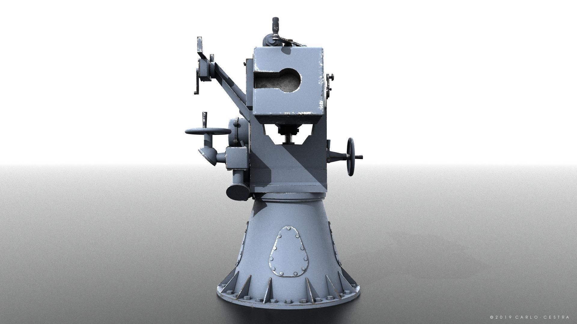Howitzer 120-15 OTO 1933 Low-poly 3D model_12