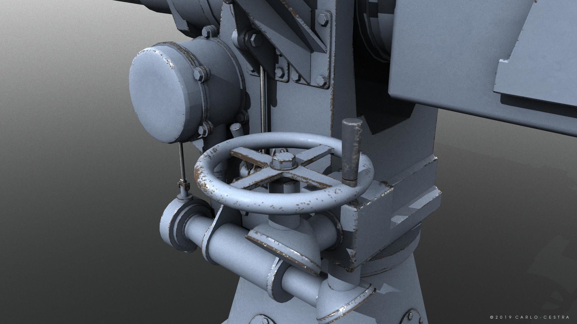 Howitzer 120-15 OTO 1933 Low-poly 3D model_7