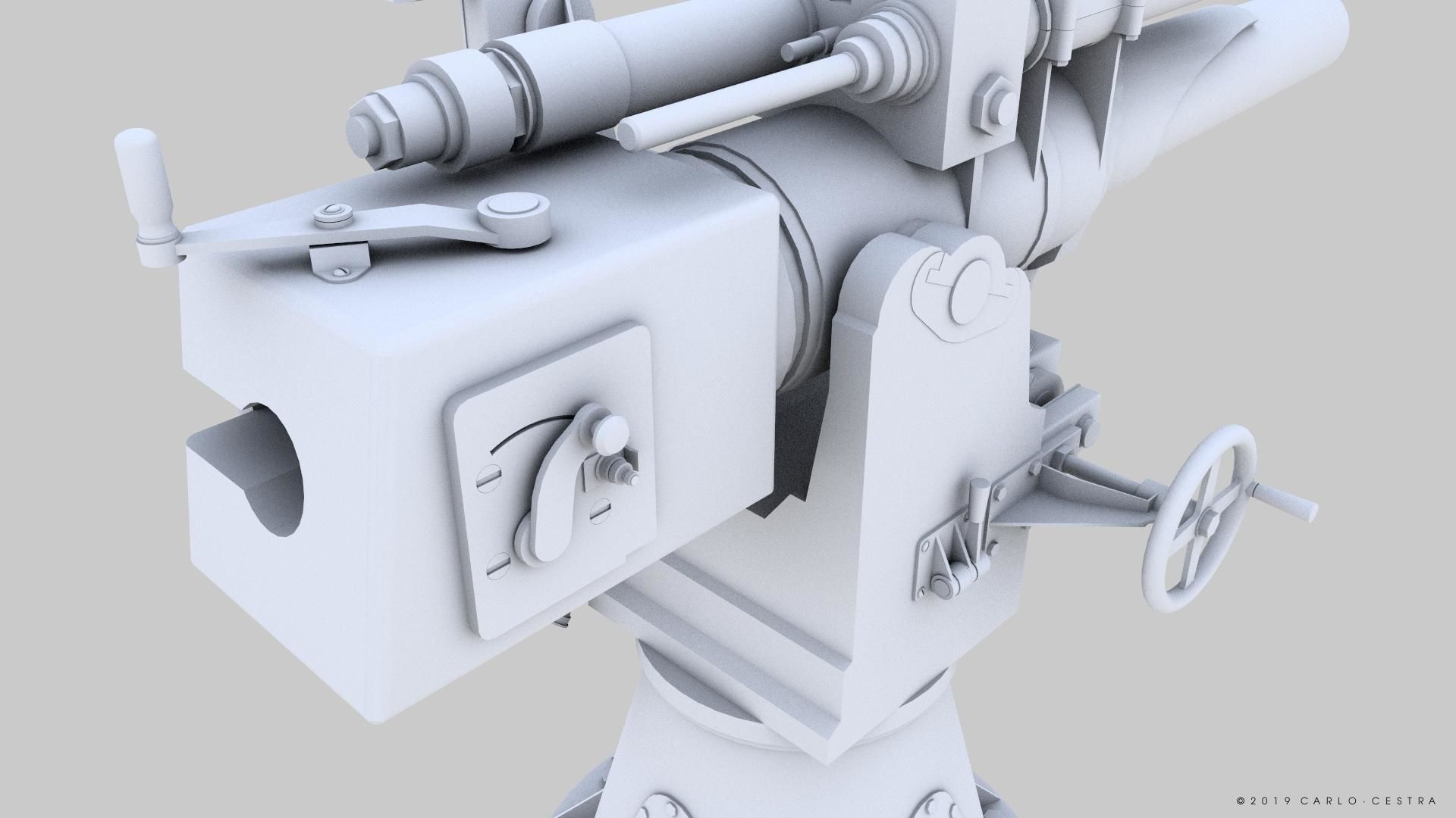 Howitzer 120-15 OTO 1933 Low-poly 3D model_24