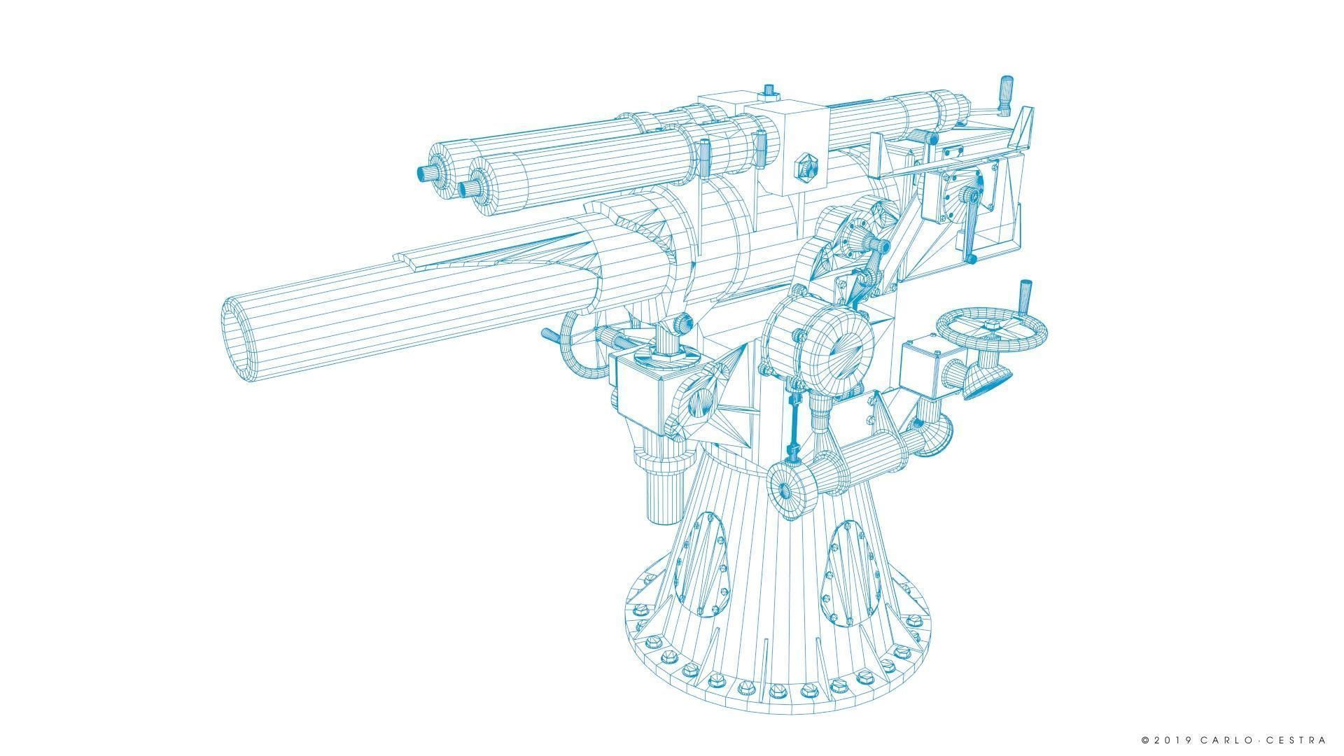 Howitzer 120-15 OTO 1933 Low-poly 3D model_30