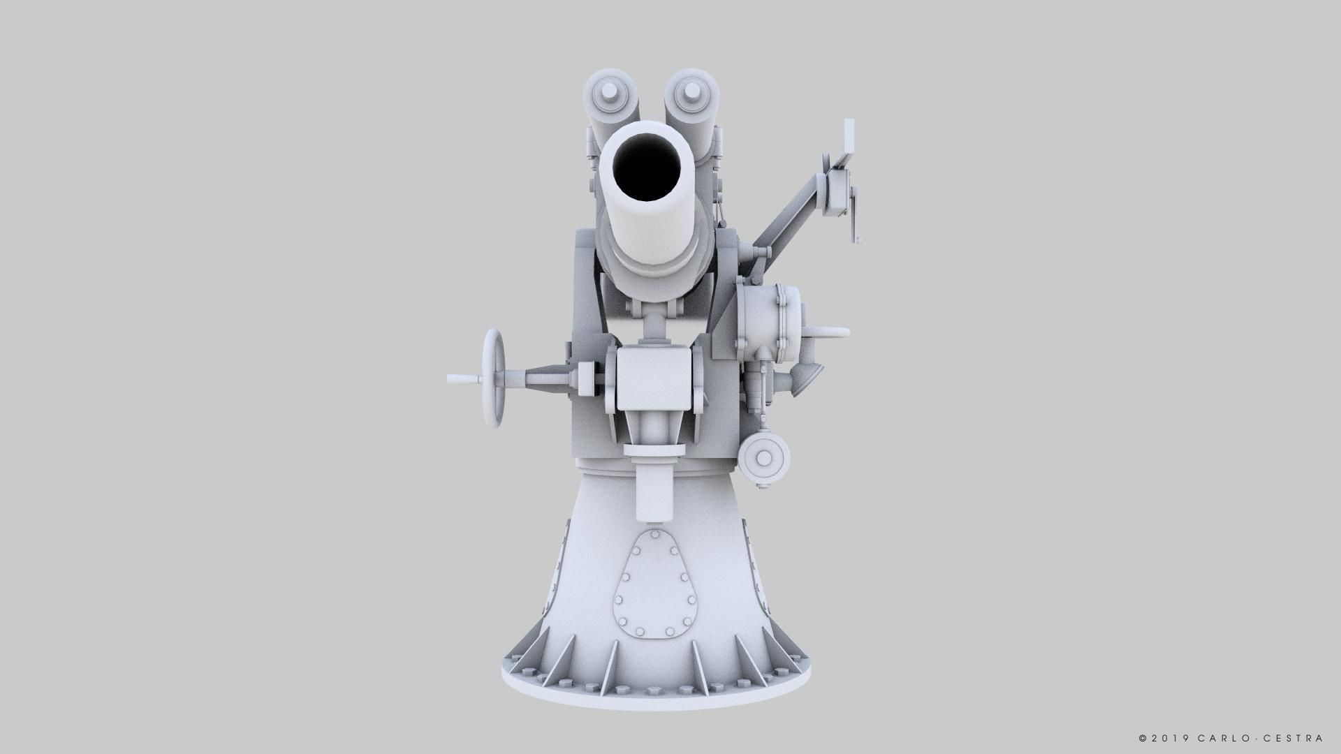 Howitzer 120-15 OTO 1933 Low-poly 3D model_28