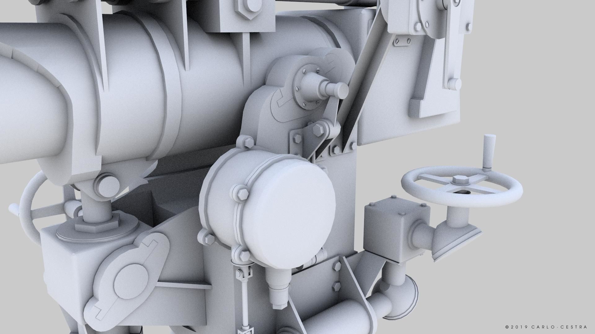 Howitzer 120-15 OTO 1933 Low-poly 3D model_23