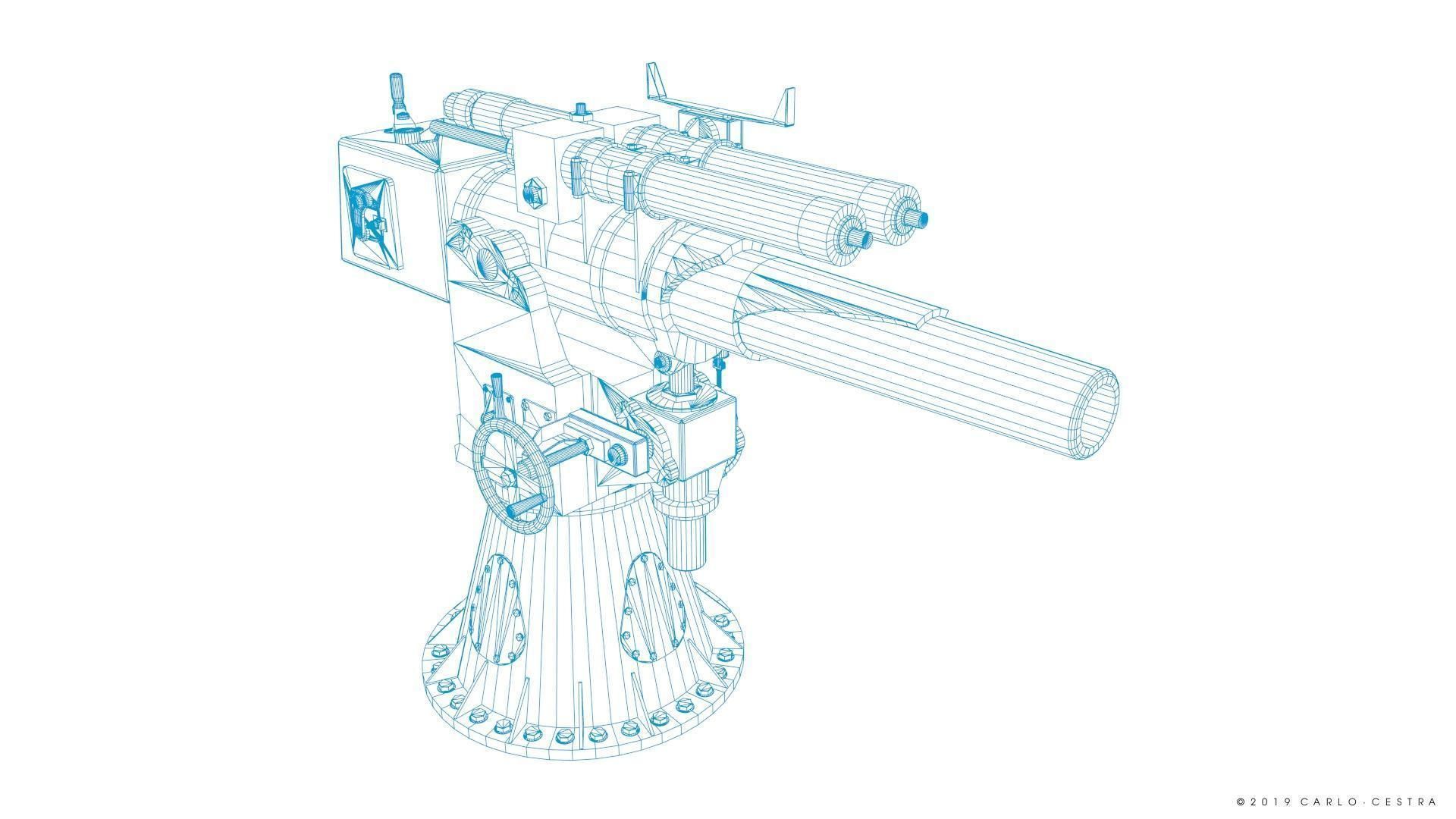 Howitzer 120-15 OTO 1933 Low-poly 3D model_31