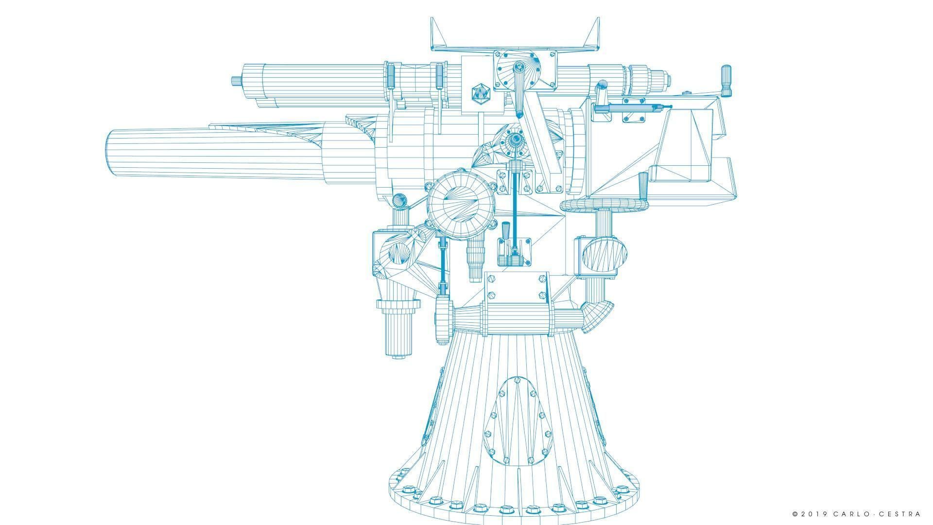 Howitzer 120-15 OTO 1933 Low-poly 3D model_41