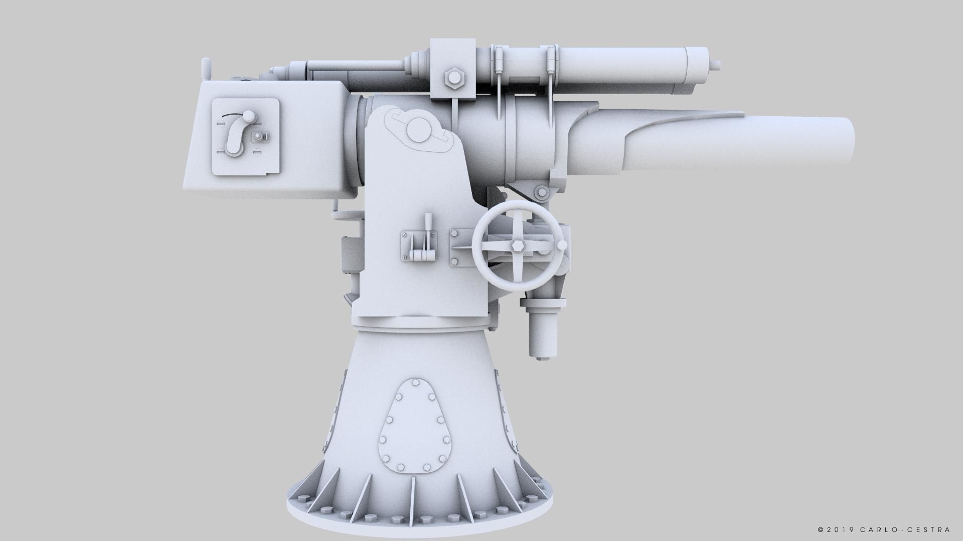 Howitzer 120-15 OTO 1933 Low-poly 3D model_25