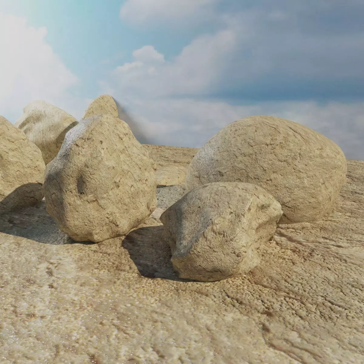 Rock Pack 9 Pieces Free 3D model_0