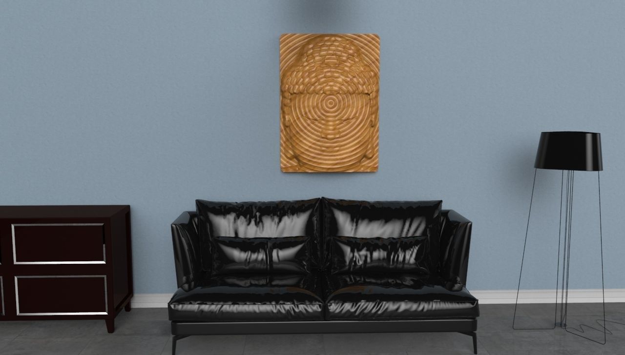 Buddha head wall art 3d stl model for cnc 3D print model_6