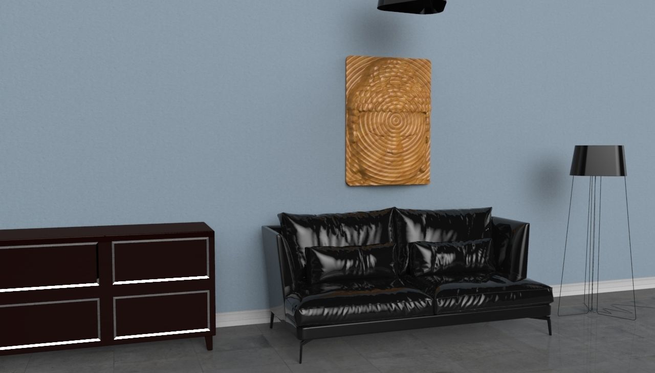 Buddha head wall art 3d stl model for cnc 3D print model_5