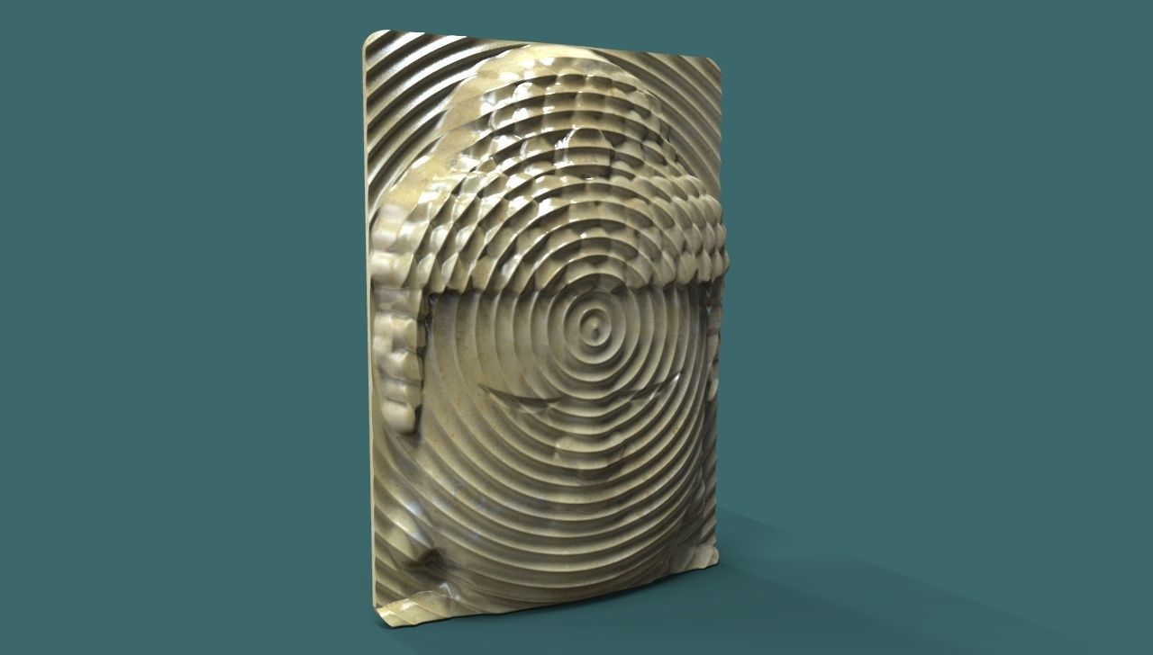 Buddha head wall art 3d stl model for cnc 3D print model_1