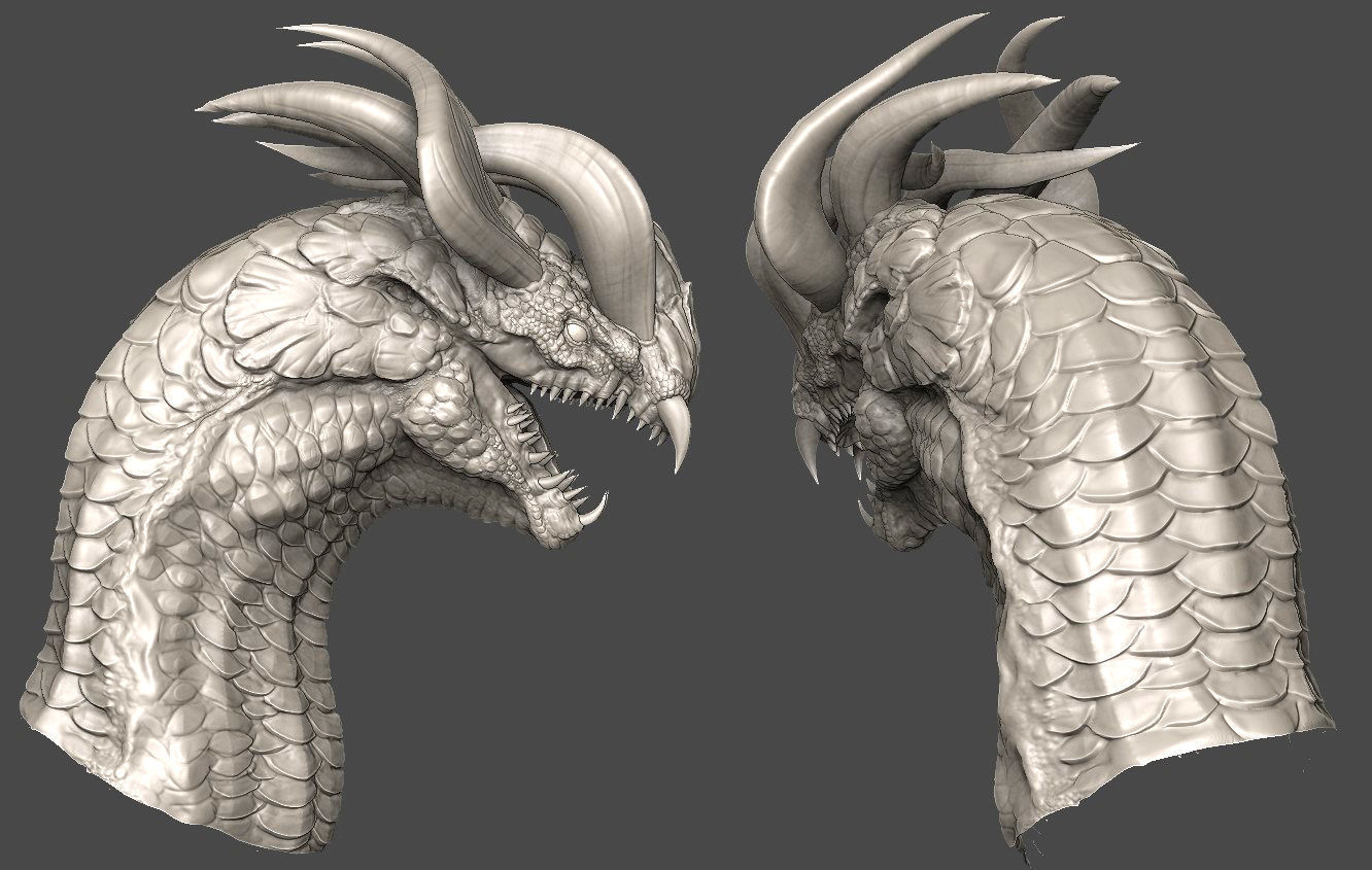 Dragon Head 01 3D model_5