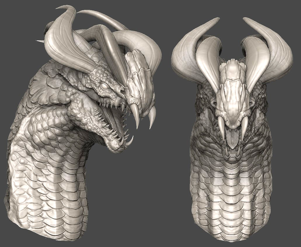 Dragon Head 01 3D model_4
