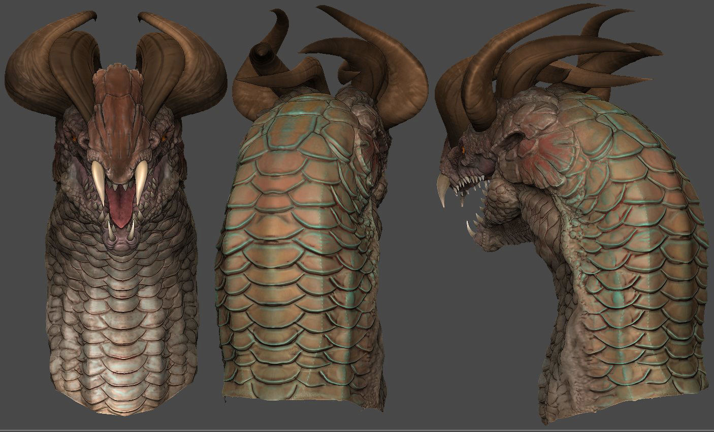 Dragon Head 01 3D model_2