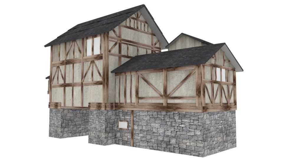 Medieval House 3D model_2