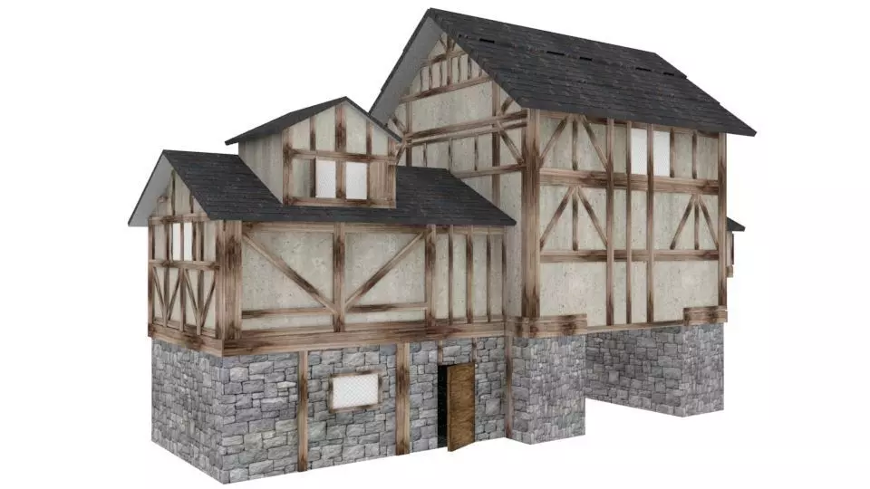 Medieval House 3D model_0