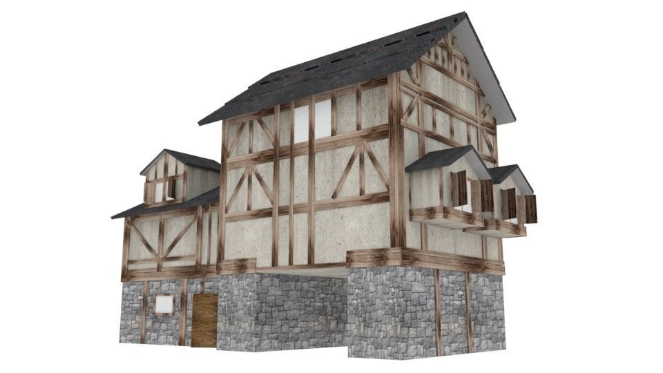 Medieval House 3D model_1