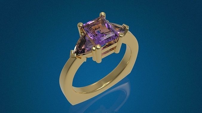 Three Gemstone Ring - Free Demo Free 3D print model