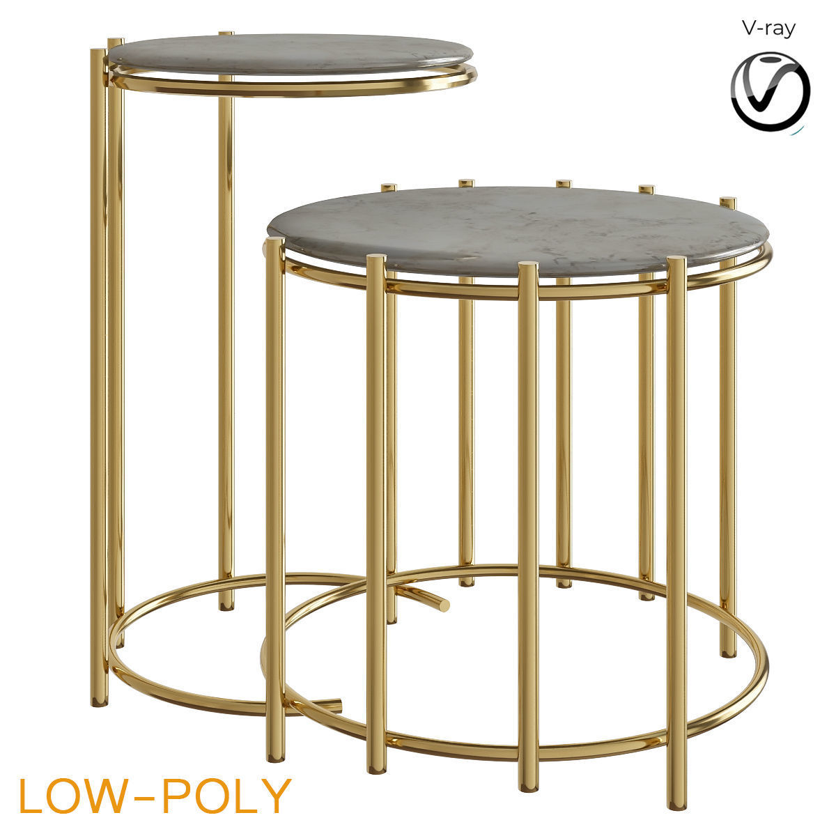 Side and Coffee Table  Collection 10 Pieces 3d model Low-poly 3D model_8