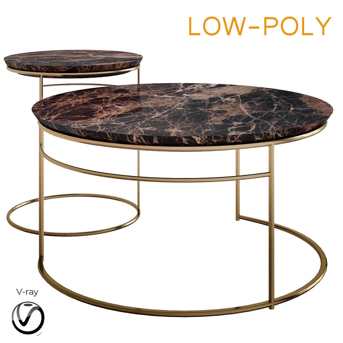 Side and Coffee Table  Collection 10 Pieces 3d model Low-poly 3D model_6