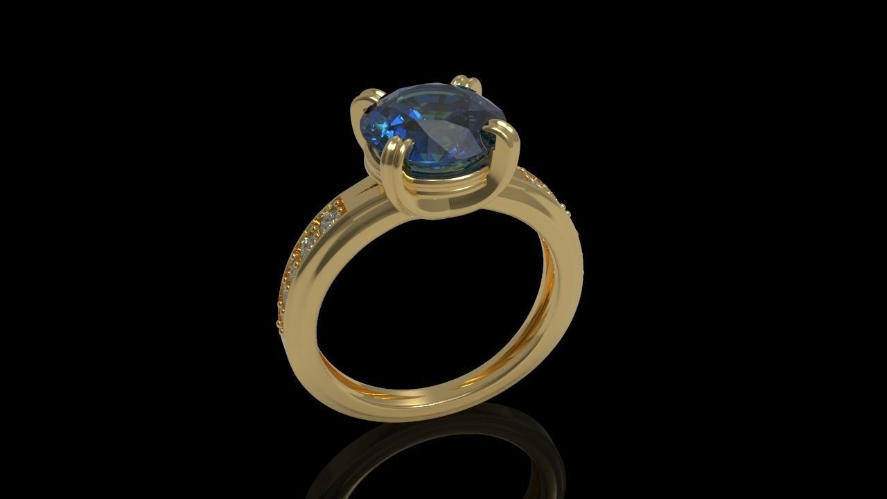 Big Gemstone Ring 3D print model 3D print model_9