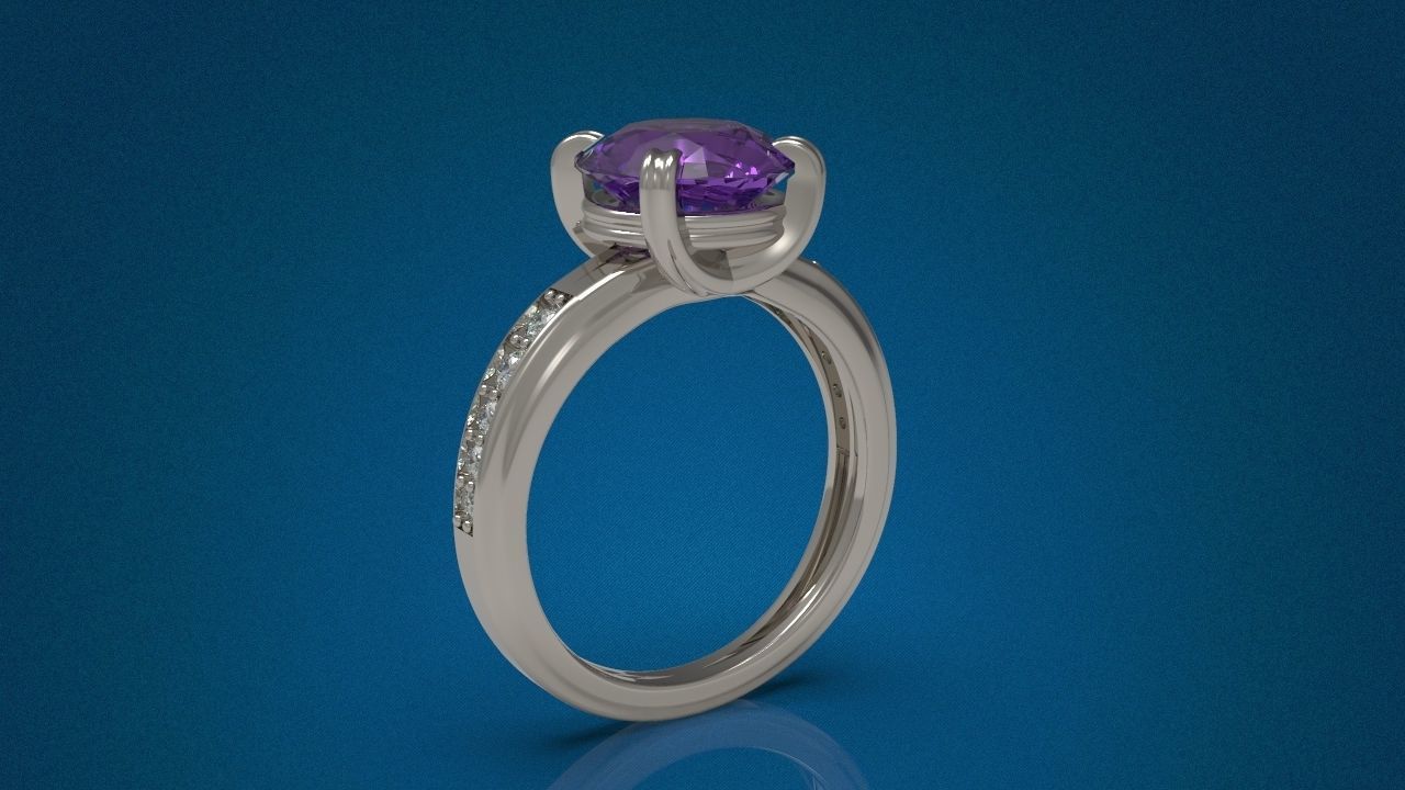 Big Gemstone Ring 3D print model 3D print model_20