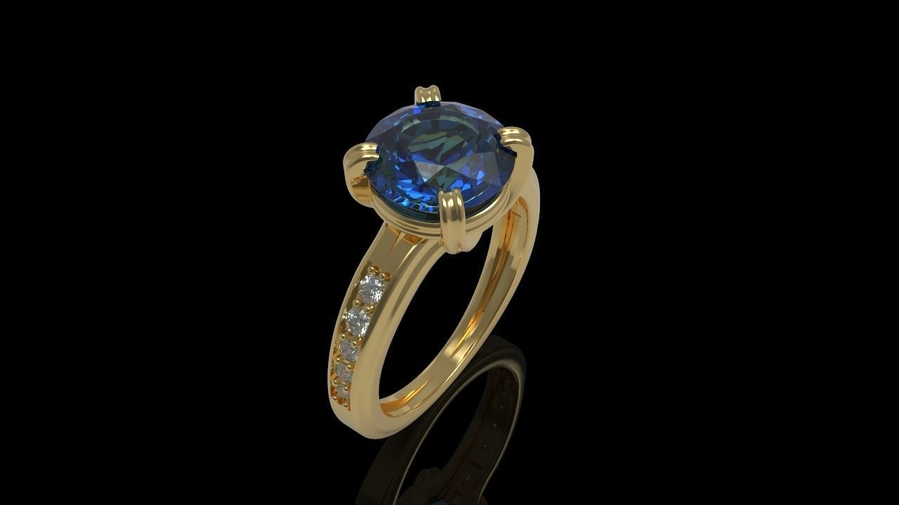 Big Gemstone Ring 3D print model 3D print model_12