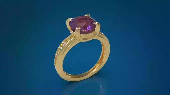 Big Gemstone Ring 3D print model 3D print model