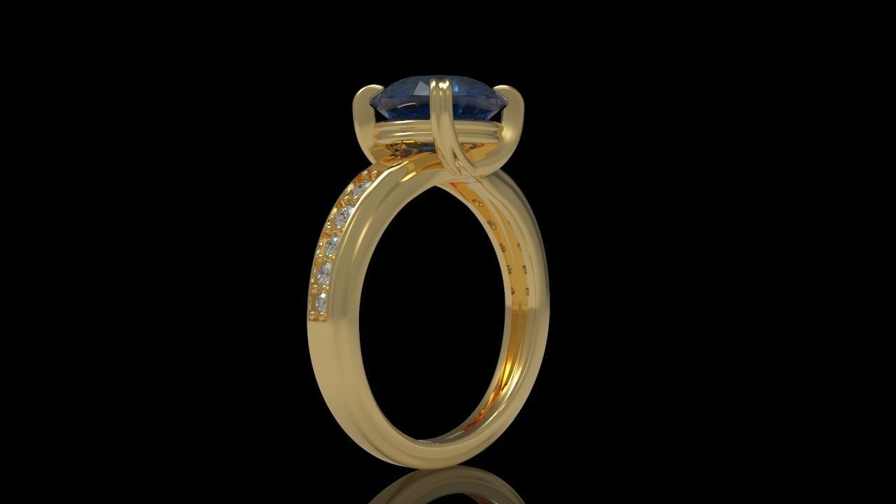 Big Gemstone Ring 3D print model 3D print model_15