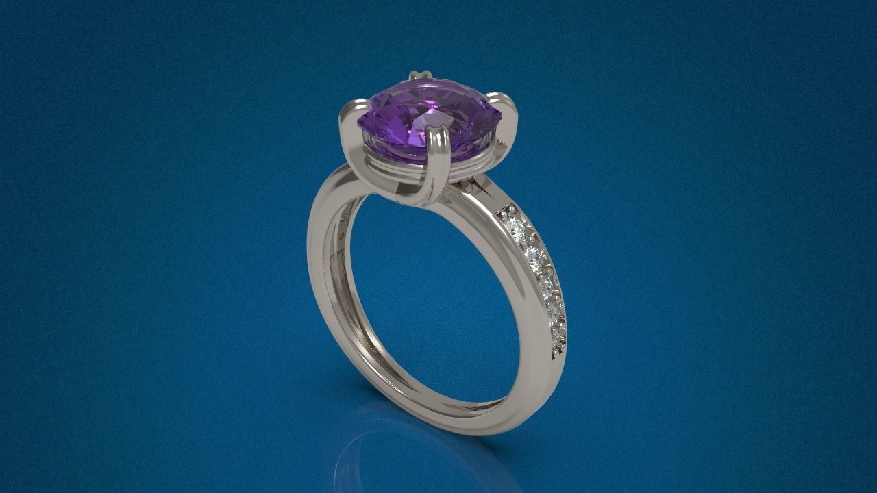 Big Gemstone Ring 3D print model 3D print model_17