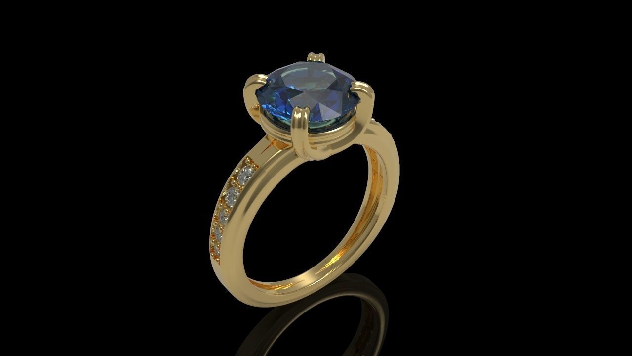 Big Gemstone Ring 3D print model 3D print model_10