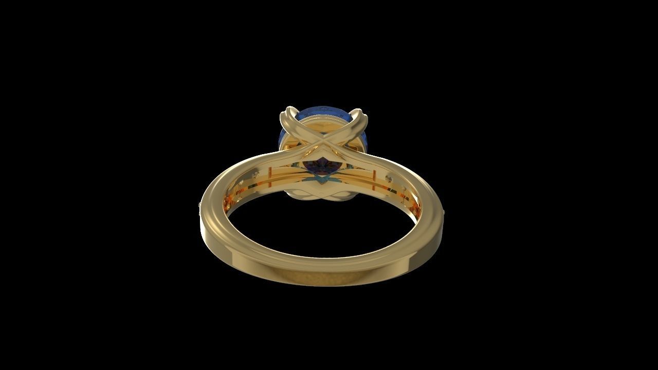 Big Gemstone Ring 3D print model 3D print model_14
