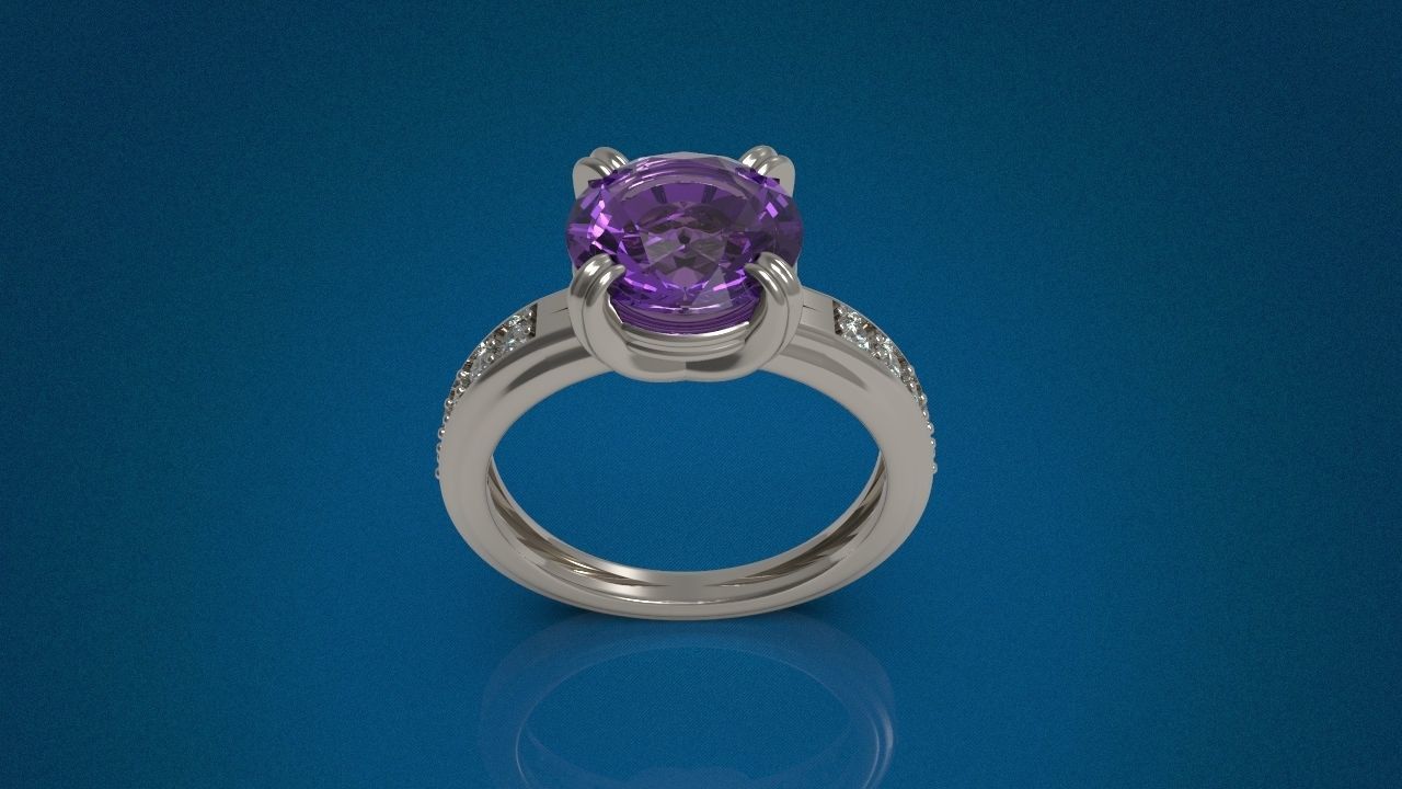 Big Gemstone Ring 3D print model 3D print model_18