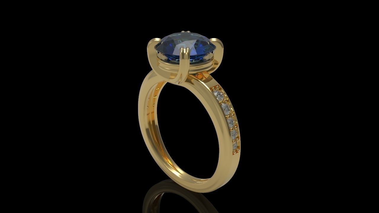 Big Gemstone Ring 3D print model 3D print model_13