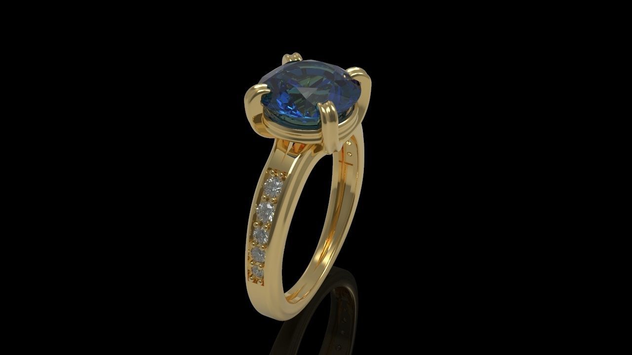Big Gemstone Ring 3D print model 3D print model_11