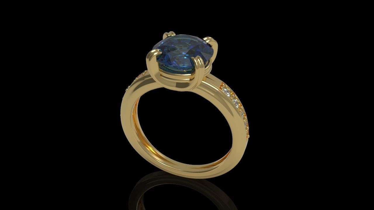 Big Gemstone Ring 3D print model 3D print model_8
