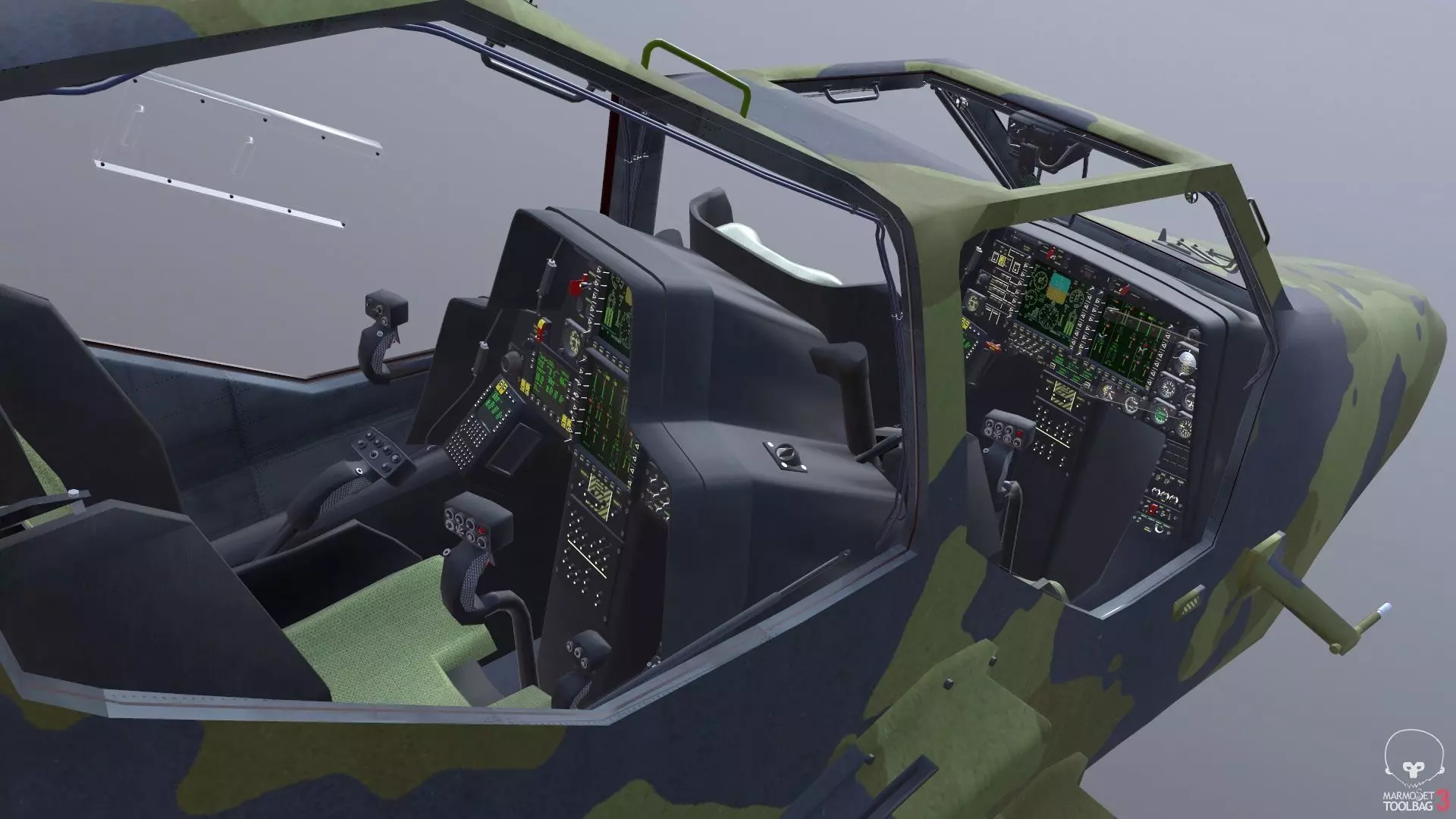 Eurocopter Tiger EC665 Cockpit Bundeswehr French attack heli Low-poly 3D model