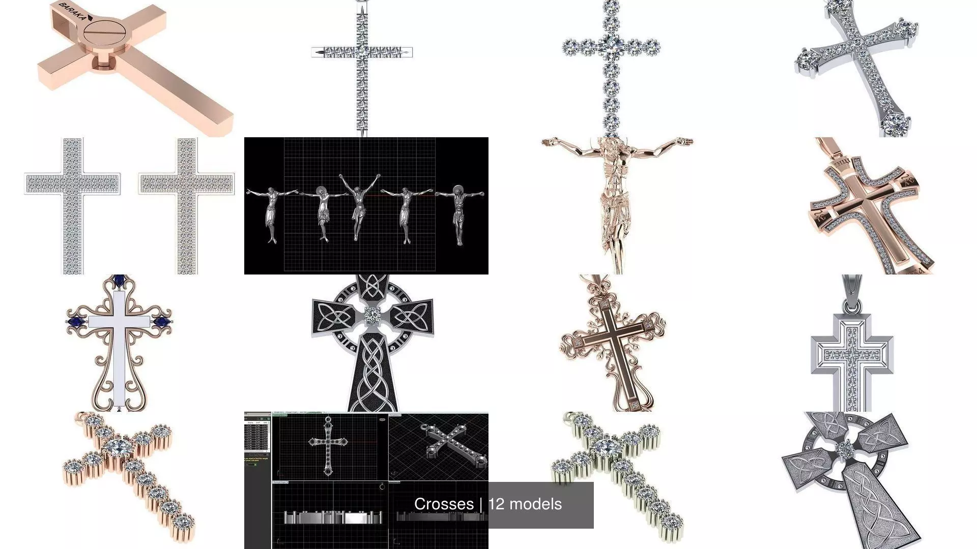Crosses jesus crucifix 3D Model Collection_0
